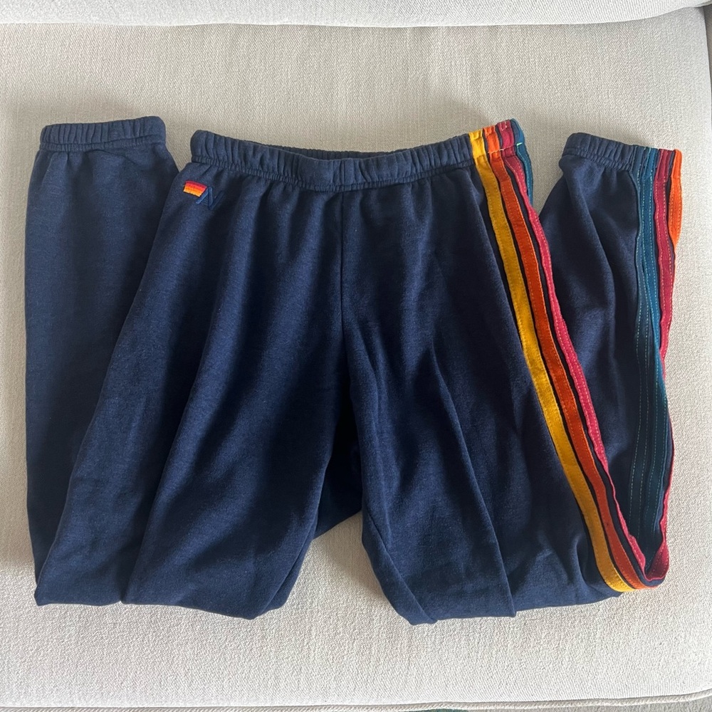 Aviator Nation 5 Stripe Sweatpants - Navy, Medium